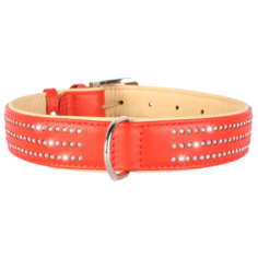 Ошейник COLLAR Brilliance со стразами маленькими 3882 46-60 см красный