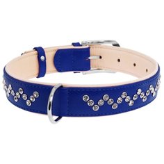 Ошейник COLLAR Brilliance со стразами премиум 3088/3110/3034/3802 38-49 см синий/бежевый