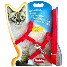 Комплект Nobby 72218 (поводок + шлейка) красный