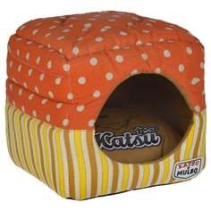 Домик для собак и кошек Katsu Мулео S 30х30х30 см оранжевый