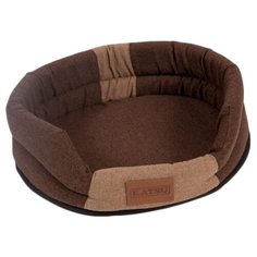 Лежак для собак и кошек Katsu Animal M 72х60х10 см коричневый/бежевый