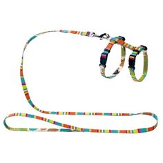 Шлейка с поводком HUNTER Sweet set, обхват шеи 18-28 см, stripes