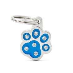 Адресник на ошейник My Family Colors Chic Лапка голубой