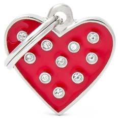 Адресник на ошейник My Family Colors Chic Сердце красная