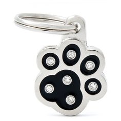 Адресник на ошейник My Family Colors Chic Лапка черный