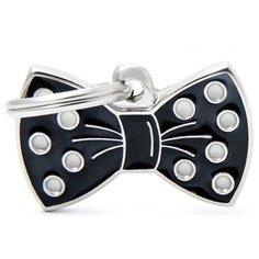 Адресник на ошейник My Family Colors Charms Бантик черный