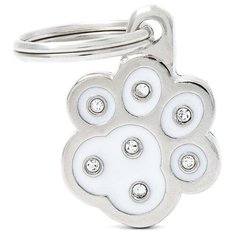 Адресник на ошейник My Family Colors Chic Лапка белый