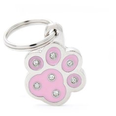 Адресник на ошейник My Family Colors Chic Лапка розовый