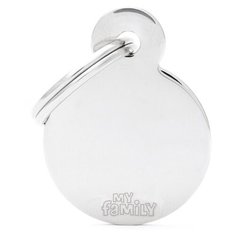 Адресник на ошейник My Family Colors Basic круглый малый хромированный