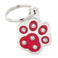 Адресник на ошейник My Family Colors Chic Лапка красный