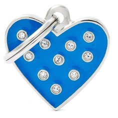 Адресник на ошейник My Family Colors Chic Сердце голубой