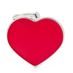 Адресник на ошейник My Family Colors Basic Handmade Сердце большое красный
