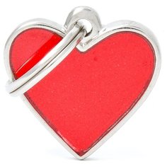 Адресник на ошейник My Family Colors Basic Handmade Сердце малое красный