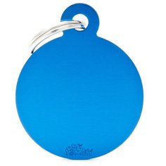 Адресник на ошейник My Family Colors Basic круглый большой синий