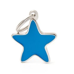 Адресник на ошейник My Family Colors Charms Звездочка голубой