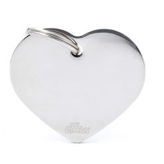 Адресник на ошейник My Family Colors Basic Сердце большое хромированный