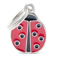 Адресник на ошейник My Family Colors Charms Божья Коровка черный/красный/серебристый
