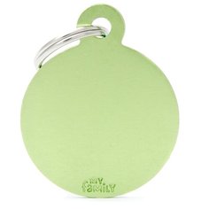 Адресник на ошейник My Family Colors Basic круглый большой зеленый