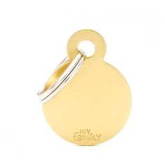 Адресник на ошейник My Family Colors Basic круглый малый золотистый