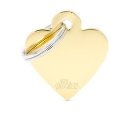 Адресник на ошейник My Family Colors Basic Сердце малое золотистый