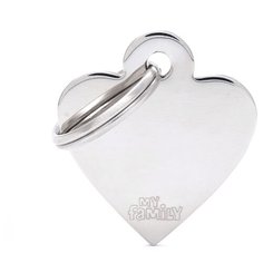 Адресник на ошейник My Family Colors Basic Сердце малое хромированный
