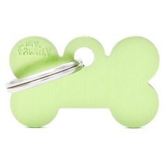 Адресник на ошейник My Family Colors Basic Косточка малая зеленый