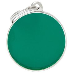 Адресник на ошейник My Family Colors Basic Handmade круглый большой зеленый
