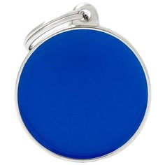 Адресник на ошейник My Family Colors Basic Handmade круглый большой синий