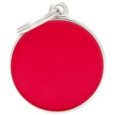 Адресник на ошейник My Family Colors Basic Handmade круглый большой красный