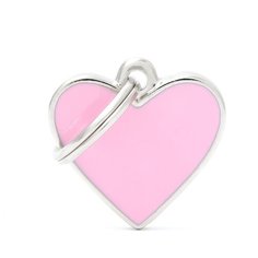 Адресник на ошейник My Family Colors Basic Handmade Сердце малое розовый