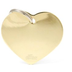 Адресник на ошейник My Family Colors Basic Сердце большое золотистый