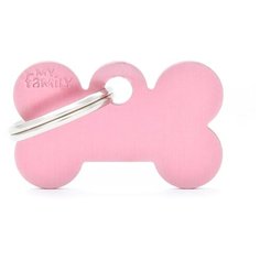 Адресник на ошейник My Family Colors Basic Косточка малая розовый