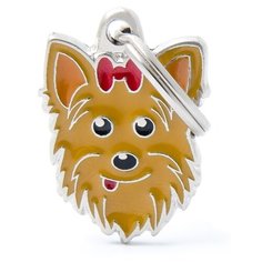 Адресник на ошейник My Family Colors Friends Йоркширский терьер оранжевый/красный