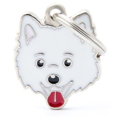 Адресник на ошейник My Family Colors Friends Шпиц белый