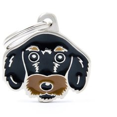 Адресник на ошейник My Family Colors Friends Такса жесткошерстная черный