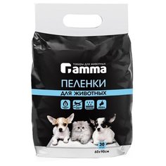 Пеленки для щенков впитывающие Гамма 30552006 / 30552007 90х60 см 30 шт. Gamma
