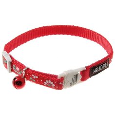 Ошейник Hello PET Лотосы красный