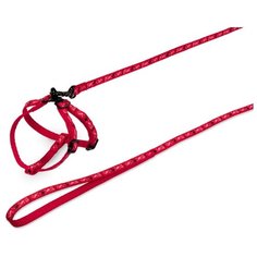 Nobby шлейка с поводком для кроликов Love, 1 м красный