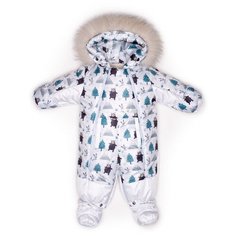 Комбинезон-трансформер MaLeK BaBy 145шм/2 размер 74, Медведи-пирамидки+белый