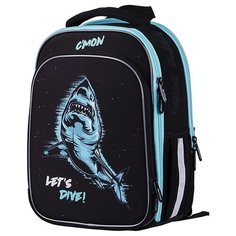 Berlingo ранец Expert Plus Shark, голубой/черный