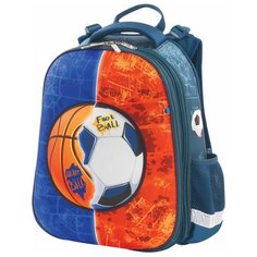 Юнландия Ранец Extra Sports ball (228802), синий/оранжевый