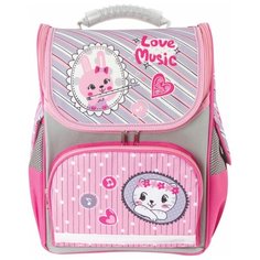 BRAUBERG ранец Style Love Music (228798), серый/розовый