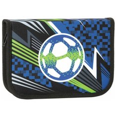 TIGER FAMILY Пенал с наполнением Striking Football (228921) синий/серый/зеленый