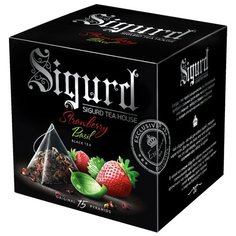 Чай черный SIGURD Strawberry & Basil в пирамидках, 15 шт.