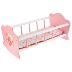 Карапуз Кроватка для куклы Мой мишка (RB-B-W) розовый/белый