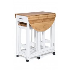 Стол TetChair JWPE-120807, раскладной, ДхШ: 70 х 38 см, длина в разложенном виде: 98 см, белый / бежевый