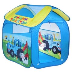 Палатка Играем вместе Синий трактор домик в сумке GFA-BT-R синий/желтый