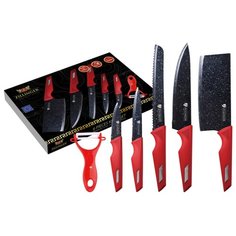 Набор Zillinger 5 ножей и овощечистка ZL-840/ZL-841/ZL-864/ZL-865/ZL-866 красный/черный