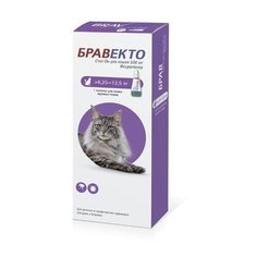Бравекто (MSD Animal Health) капли от блох и клещей Спот Он для кошек 6,25-12,5 кг