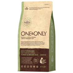 Корм для кошек ONE&ONLY (2 кг) Индейка с рисом для стерилизованных